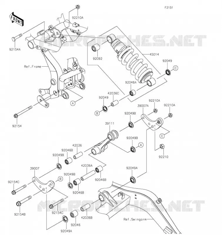 SUSPENSION/AMORTISSEUR Kawasaki MOTOS 650 2020 NINJA 650  EX650MLFA