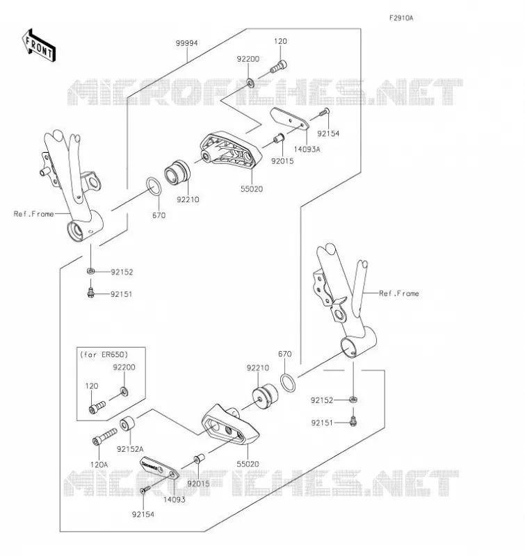 ACCESSOIRE(PROTEGE CARTER) Kawasaki MOTOS 650 2020 NINJA 650  EX650MLFA