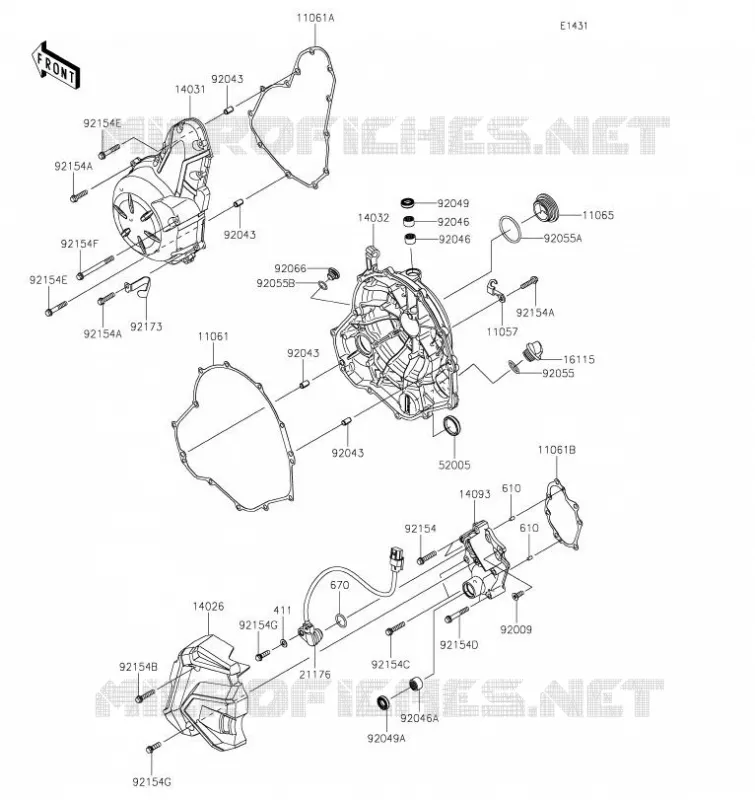 COUVERCLES MOTEUR Kawasaki MOTOS 650 2020 NINJA 650  EX650MLFA