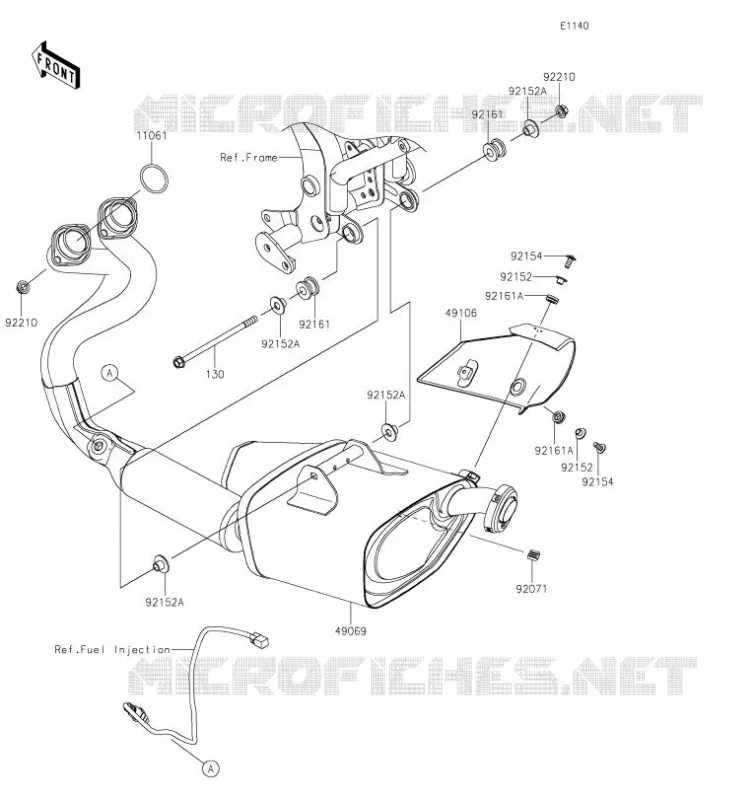&Eacute;CHAPPEMENT Kawasaki MOTOS 650 2021 NINJA 650  EX650MMFNN