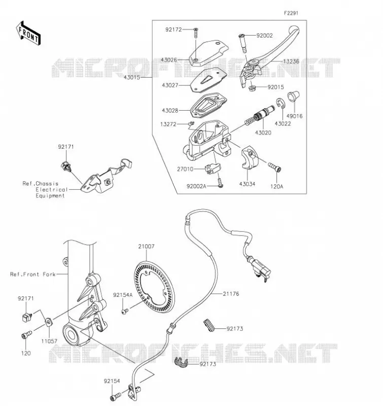 MAITRE CYLINDRE AV Kawasaki MOTOS 650 2021 NINJA 650  EX650MMFNN