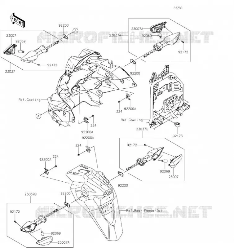 CLIGNOTANTS Kawasaki MOTOS 300 2020 VERSYS-X 300  KLE300CLFA