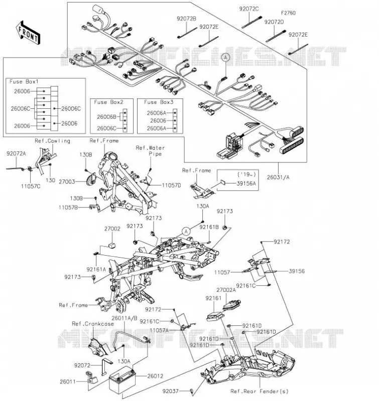 CHASSIS EQUIPMENT ELECTRIQUE Kawasaki MOTOS 300 2020 VERSYS-X 300  KLE300CLFA