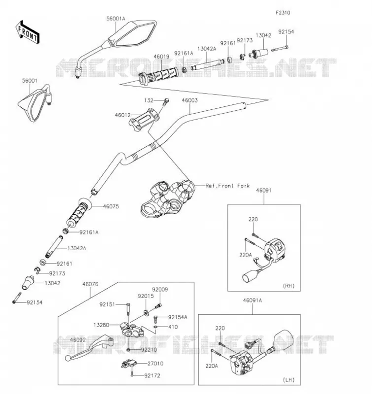 GUIDON Kawasaki MOTOS 300 2020 VERSYS-X 300  KLE300CLFA
