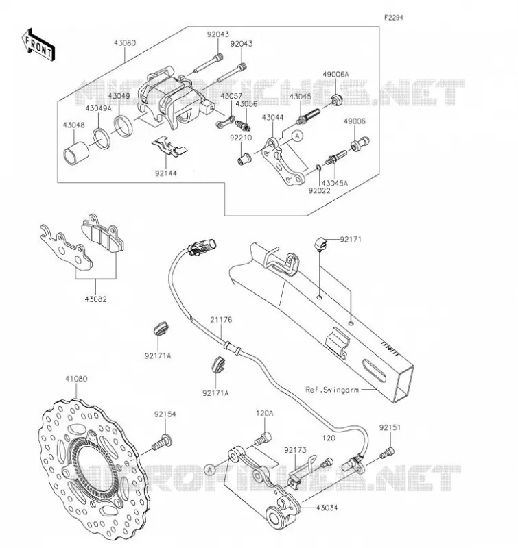 FREIN ARRIERE Kawasaki MOTOS 300 2021 VERSYS-X 300  KLE300CMFAN