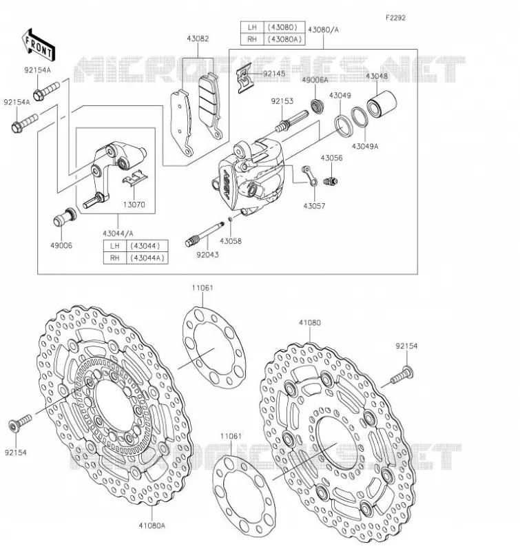 FREIN AVANT Kawasaki MOTOS 650 2020 VERSYS 650  KLE650FLFA