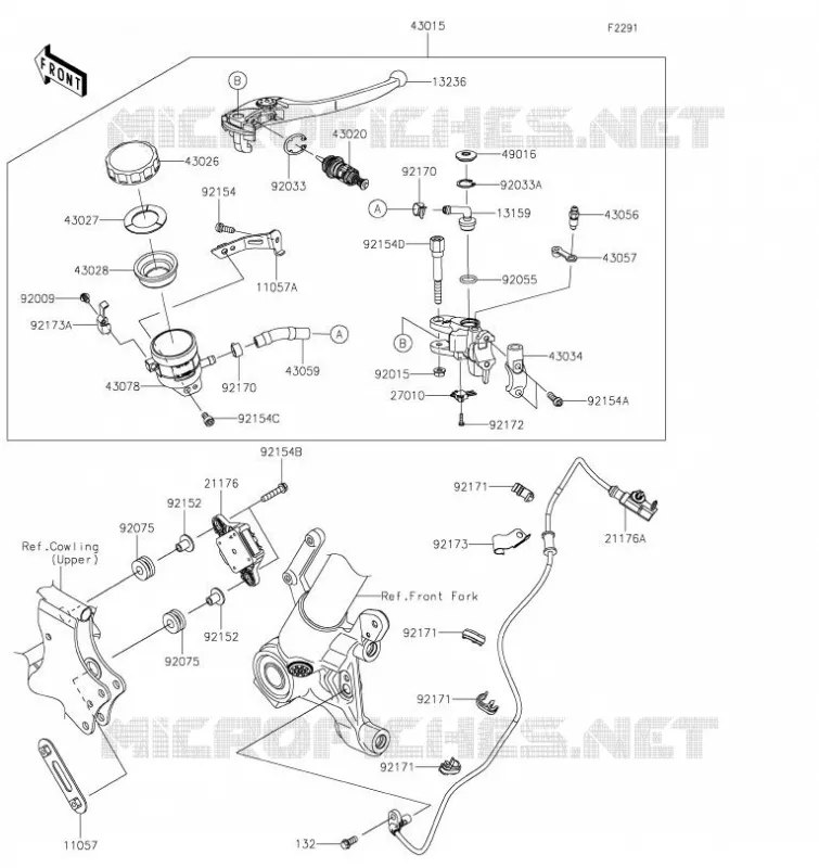 MAITRE CYLINDRE AV Kawasaki MOTOS 1000 2021 VERSYS 1000 SE  KLZ1000DMFNN