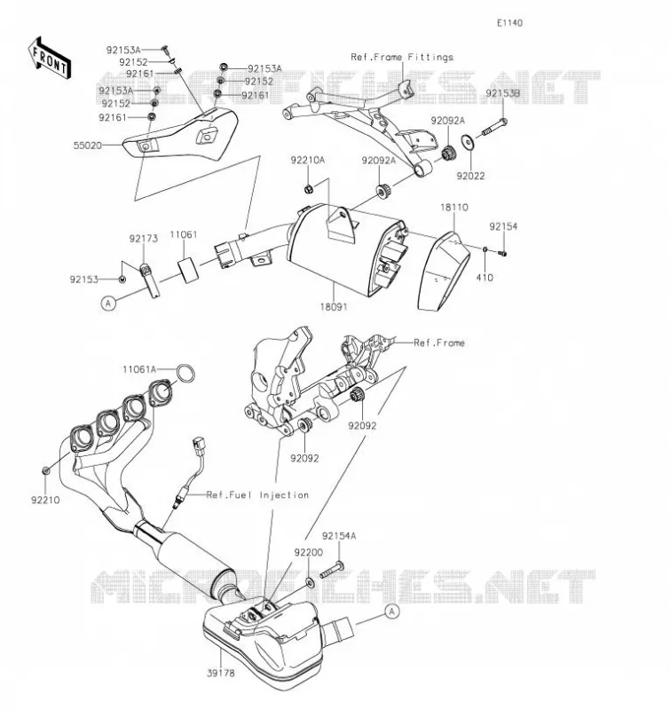 &Eacute;CHAPPEMENT Kawasaki MOTOS 1000 2021 VERSYS 1000 SE  KLZ1000DMFNN