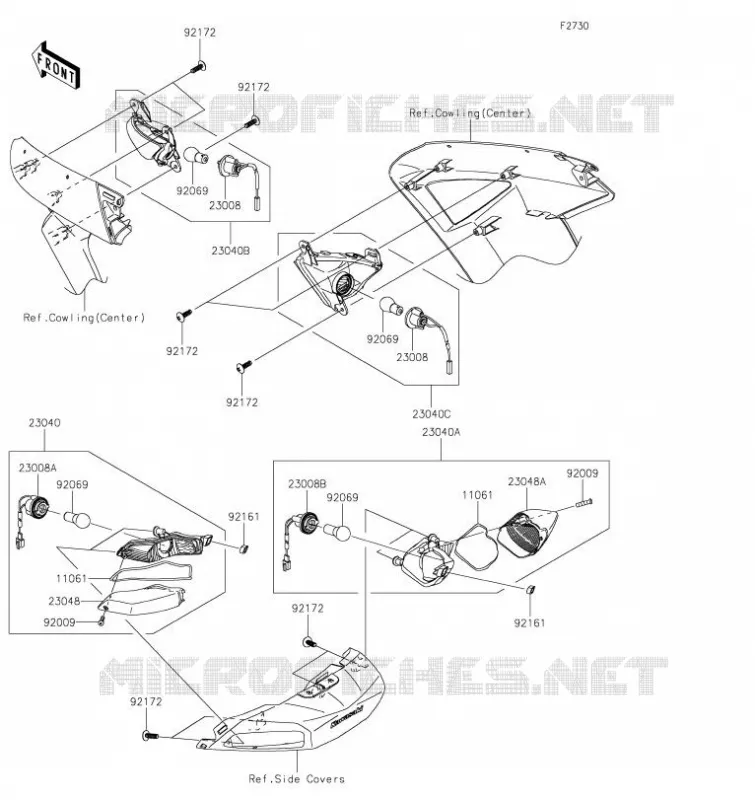 CLIGNOTANTS Kawasaki MOTOS 1400 2020 1400GTR  ZG1400ELF
