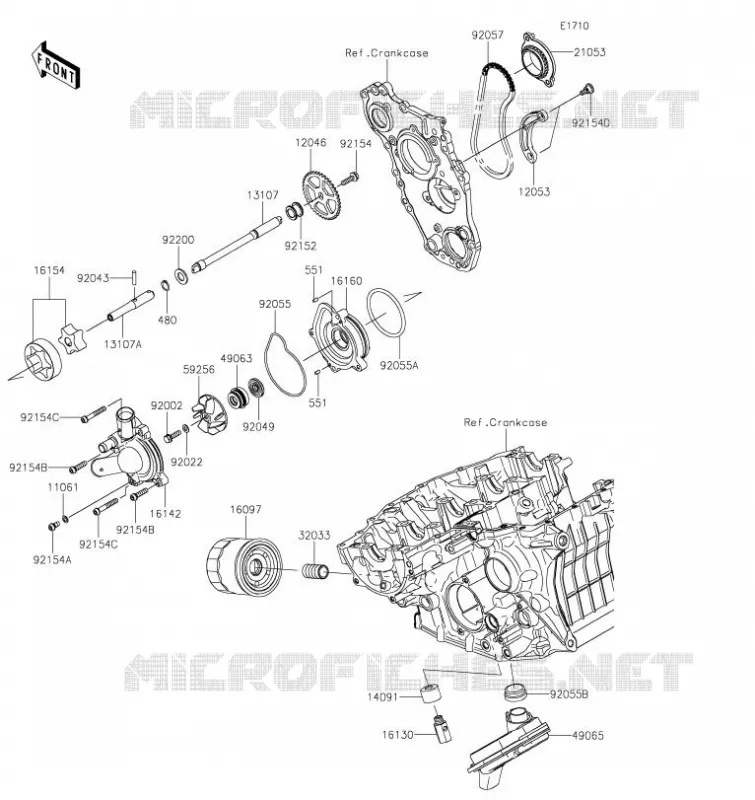 POMPE A HUILE/FILTRE &Agrave; HUILE Kawasaki MOTOS 1000 2020 Z H2  ZR1000KLFA