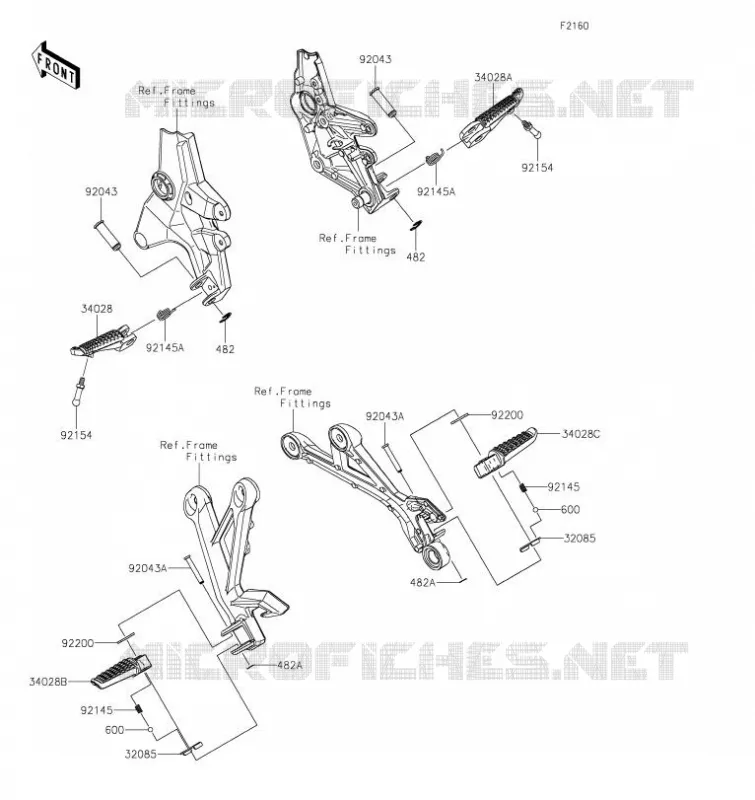 REPOSE PIED Kawasaki MOTOS 1000 2020 Z H2  ZR1000KLFA