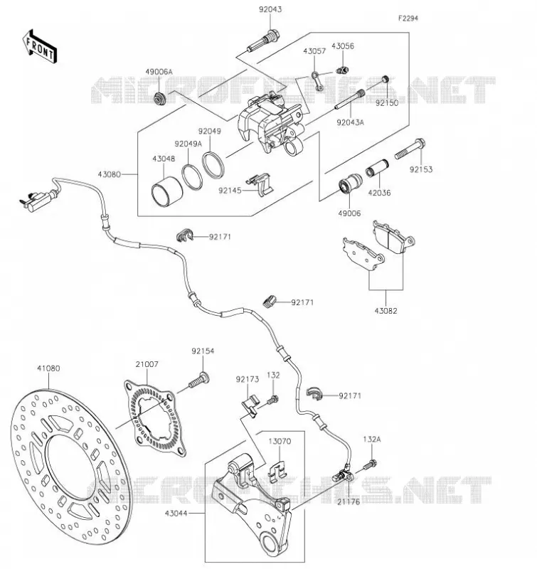 FREIN ARRIERE Kawasaki MOTOS 1000 2020 Z H2  ZR1000KLFA