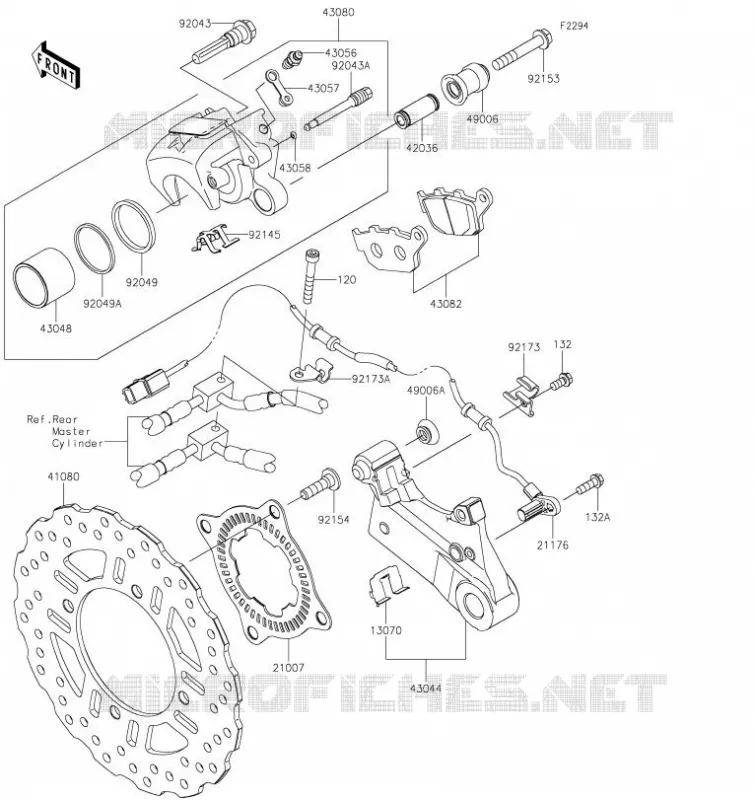 FREIN ARRIERE Kawasaki MOTOS 900 2021 Z900  ZR900FMFNN