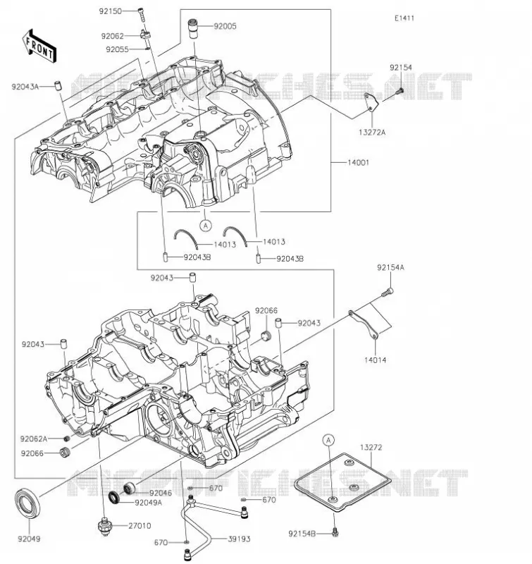 CARTER MOTEUR(S) Kawasaki MOTOS 900 2021 Z900  ZR900FMFNN