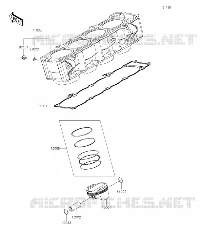 CYLINDRE/PISTON Kawasaki MOTOS 900 2021 Z900  ZR900FMFNN