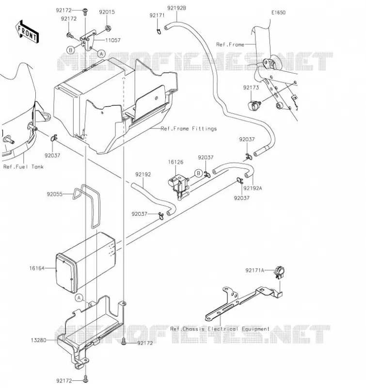 SYSTEME D'EVAPORATION CARBURANT Kawasaki MOTOS 900 2021 Z900  ZR900FMFNN