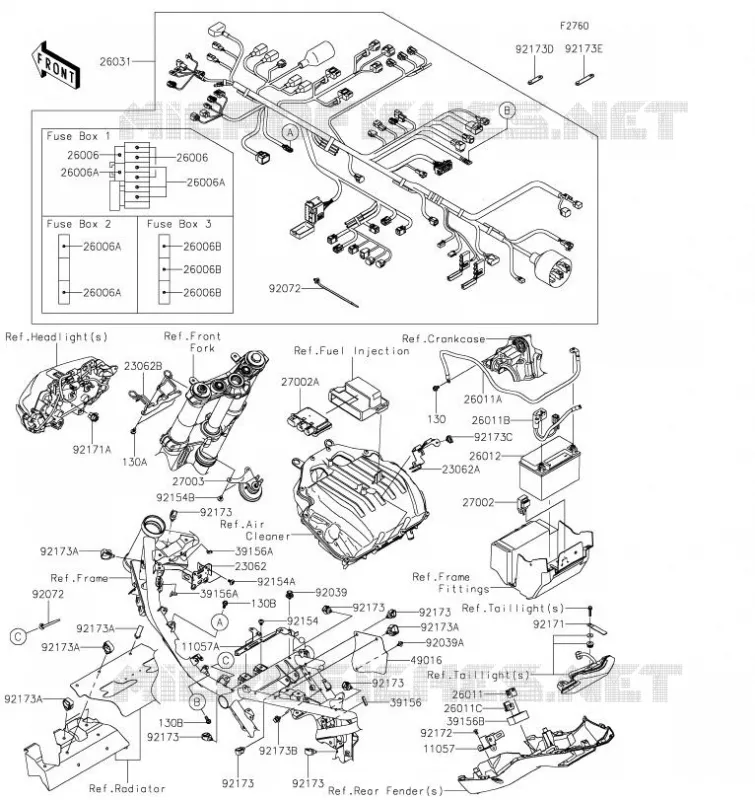 CHASSIS EQUIPMENT ELECTRIQUE Kawasaki MOTOS 900 2021 Z900  ZR900FMFNN