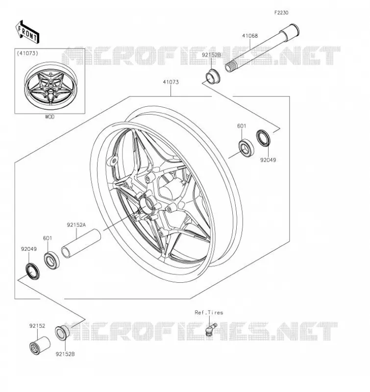 MOYEU AVANT Kawasaki MOTOS 1000 2020 NINJA H2R  ZX1000YLF