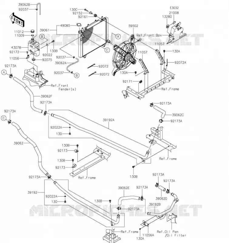 RADIATEUR Kawasaki SSV 1000 2021 MULE PRO-DXT  KAF1000BMFNN