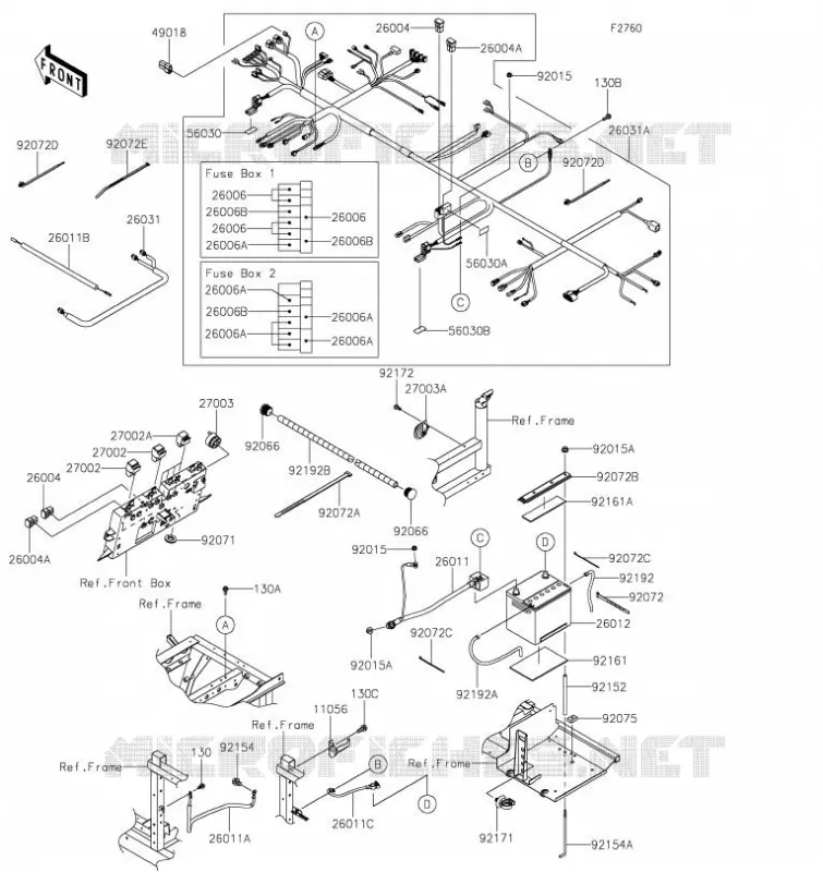 CHASSIS EQUIPMENT ELECTRIQUE Kawasaki SSV 1000 2021 MULE PRO-DXT  KAF1000BMFNN