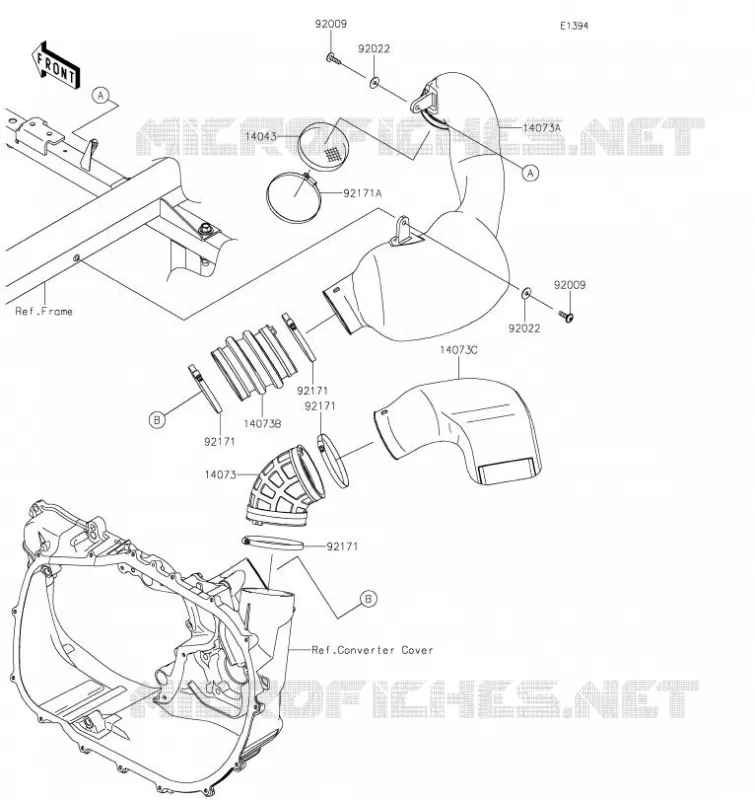 FILTRE A AIR - CONVERTISSEUR Kawasaki SSV 1000 2021 MULE PRO-DX  KAF1000EMFNN