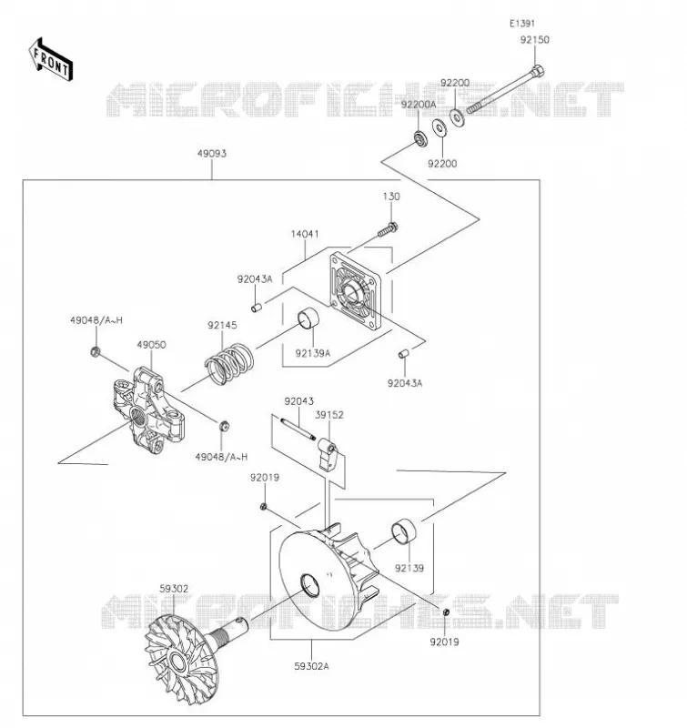 VARIATEUR Kawasaki SSV 400 2021 MULE SX  KAF400PMFNN