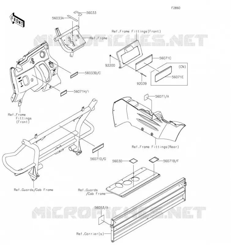 ETIQUETTES Kawasaki SSV 400 2021 MULE SX  KAF400PMFNN