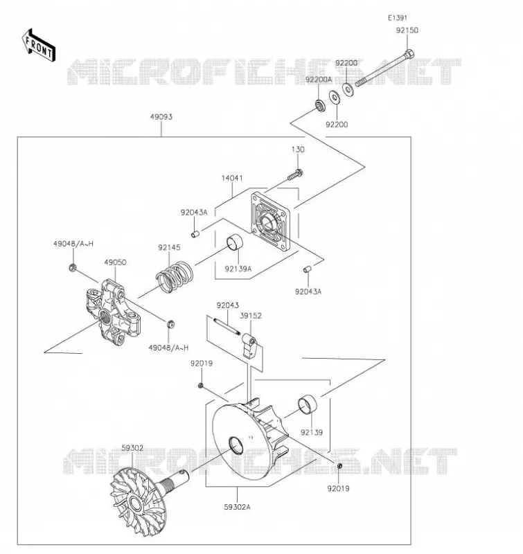 VARIATEUR Kawasaki SSV 400 2021 MULE SX  KAF400PMFNN