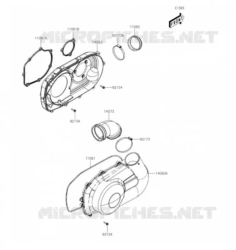 COUVERCLE CONVERTISSEUR Kawasaki SSV 700 2020 MULE PRO-MX  KAF700BLF