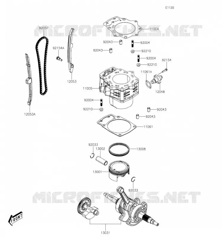 CYLINDRE/PISTON Kawasaki SSV 700 2020 MULE PRO-MX  KAF700BLF