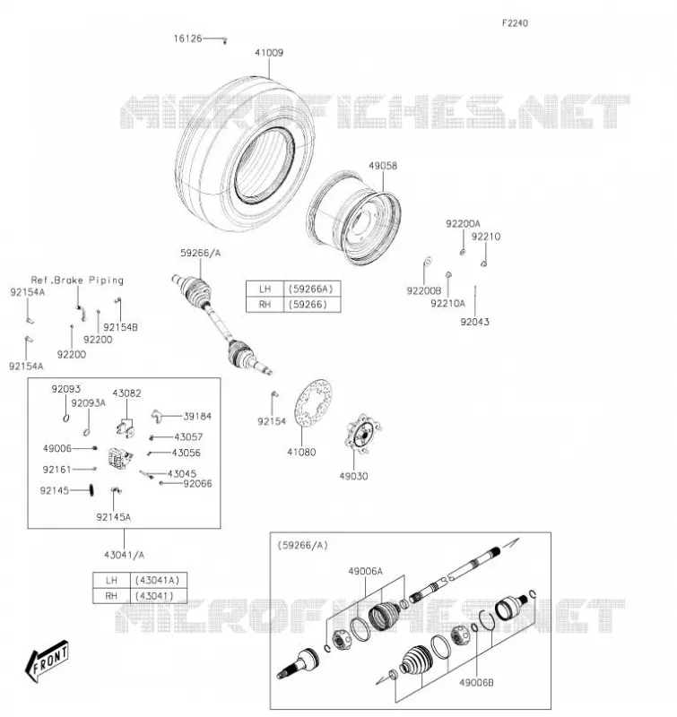 MOYEU ARRIERE Kawasaki SSV 700 2020 MULE PRO-MX  KAF700BLF