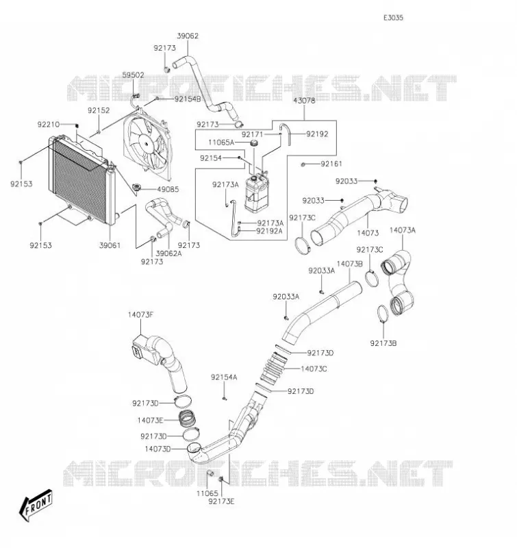 REFROIDISSEMENT Kawasaki SSV 700 2021 MULE PRO-MX  KAF700BMFNN