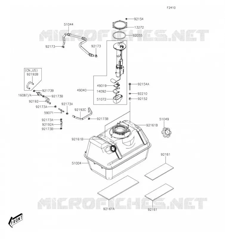 RESERVOIR CARBURANT Kawasaki SSV 700 2021 MULE PRO-MX  KAF700BMFNN