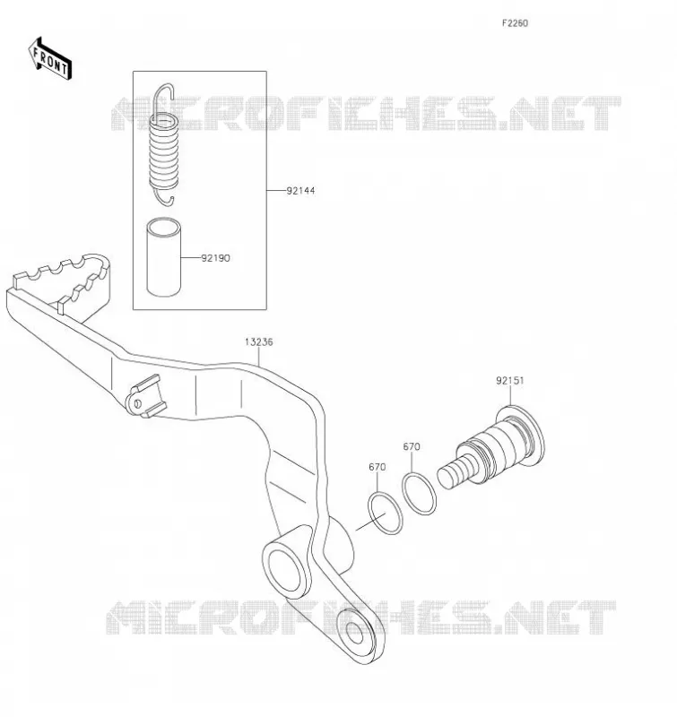 PEDALE DE FREIN Kawasaki TOUT-TERRAIN 65 2021 KX65  KX65CMFNN