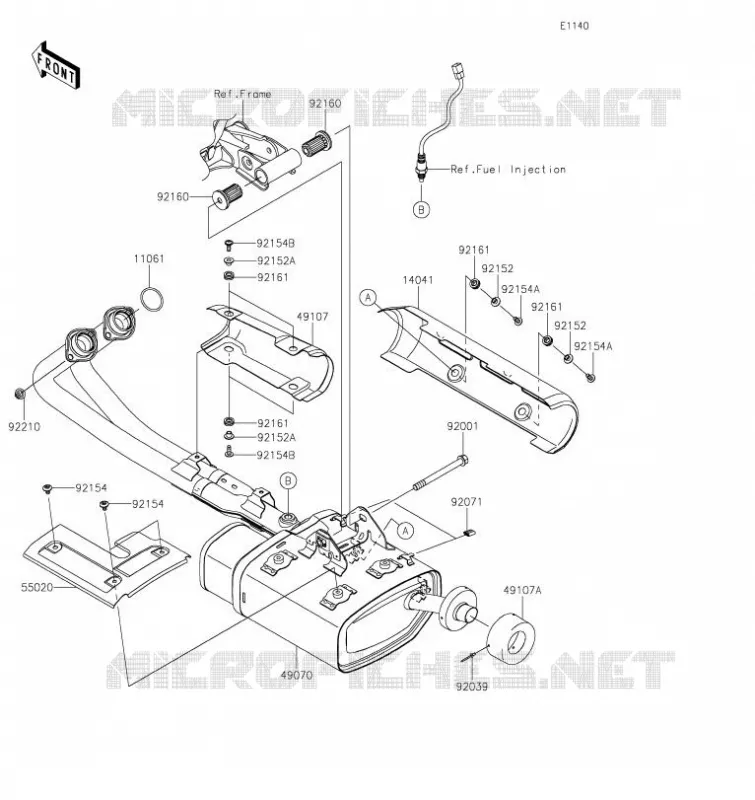 &Eacute;CHAPPEMENT Kawasaki MOTOS 650 2023 VULCAN S  EN650CPFNN