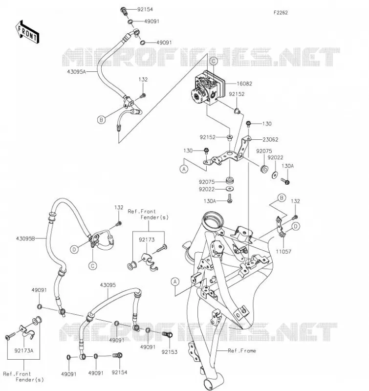 DURITE DE FREIN Kawasaki MOTOS 650 2023 Z650  ER650SPFNN