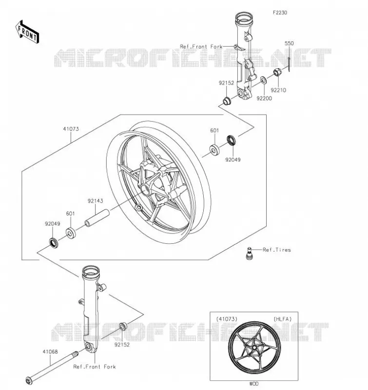 ROUE AVANT Kawasaki MOTOS 400 2020 NINJA 400  EX400HLF