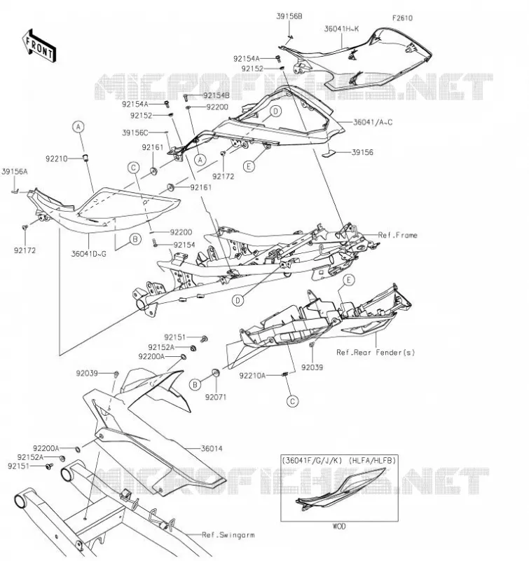 COUVERCLES LATERAUX - CHAINE Kawasaki MOTOS 400 2020 NINJA 400  EX400HLFA