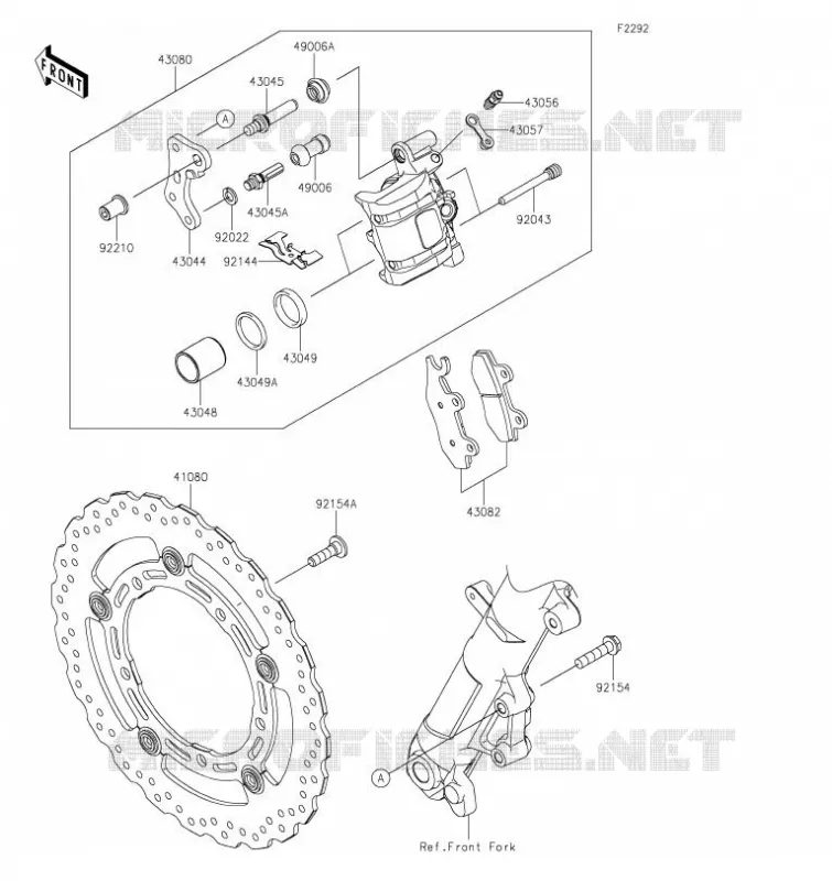 FREIN AVANT Kawasaki MOTOS 400 2020 NINJA 400  EX400HLFA