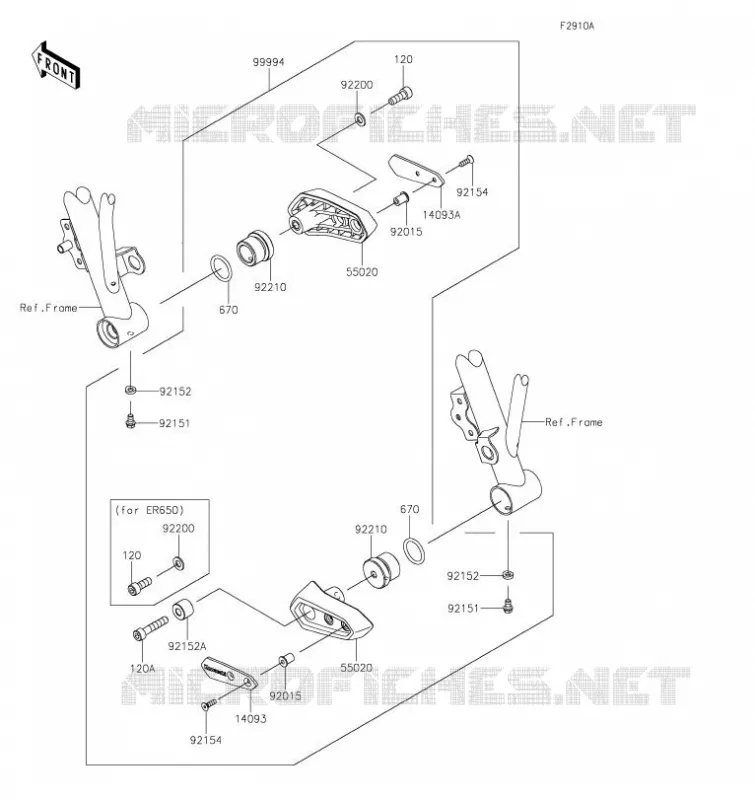 ACCESSOIRE(PROTEGE CARTER) Kawasaki MOTOS 650 2023 NINJA 650  EX650PPSAN