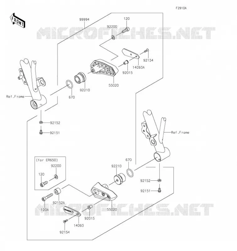 ACCESSOIRE(PROTEGE CARTER) Kawasaki MOTOS 650 2023 NINJA 650  EX650RPFAL