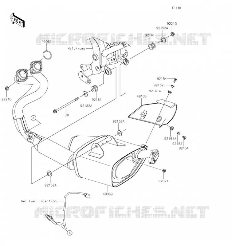 &Eacute;CHAPPEMENT Kawasaki MOTOS 650 2023 NINJA 650  EX650RPFAN