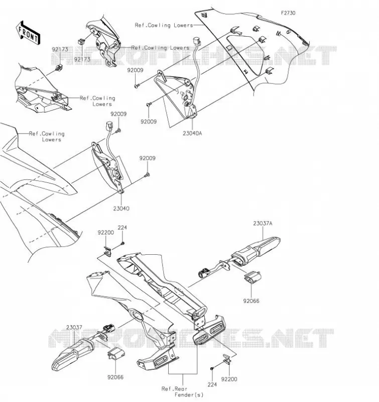 CLIGNOTANTS Kawasaki MOTOS 650 2023 NINJA 650  EX650SPFAN