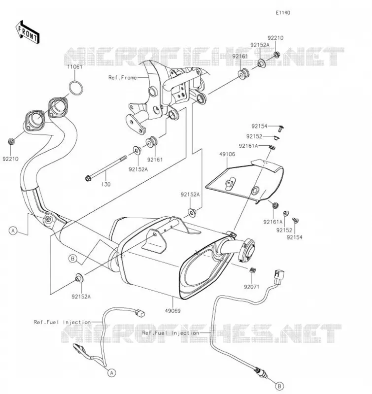&Eacute;CHAPPEMENT Kawasaki MOTOS 650 2023 NINJA 650  EX650SPFAN