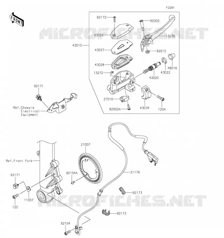 MAITRE CYLINDRE AV Kawasaki MOTOS 650 2023 NINJA 650  EX650SPFAN