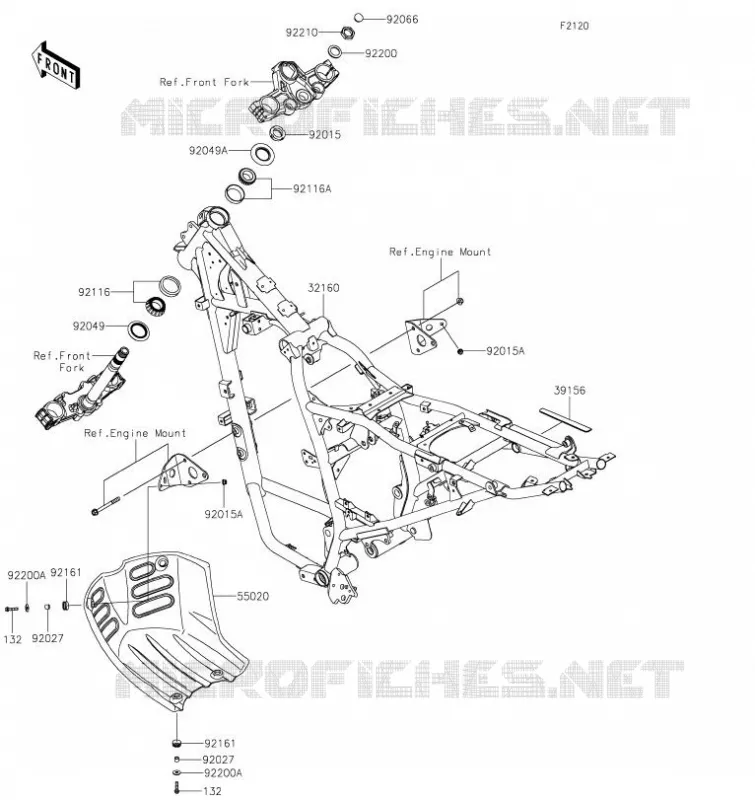 CADRE Kawasaki MOTOS 650 2023 KLR650  KL650FPFNN