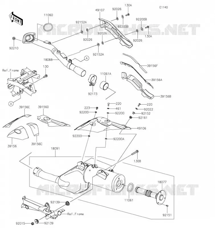 &Eacute;CHAPPEMENT Kawasaki MOTOS 650 2023 KLR650  KL650FPFNN