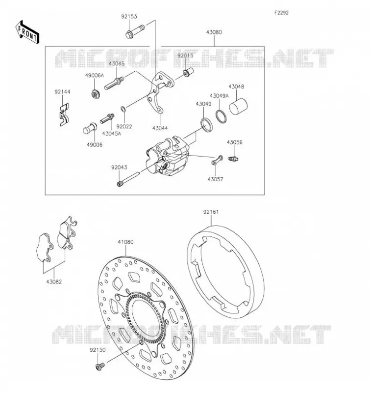 FREIN AVANT Kawasaki MOTOS 650 2023 KLR650  KL650FPFNN