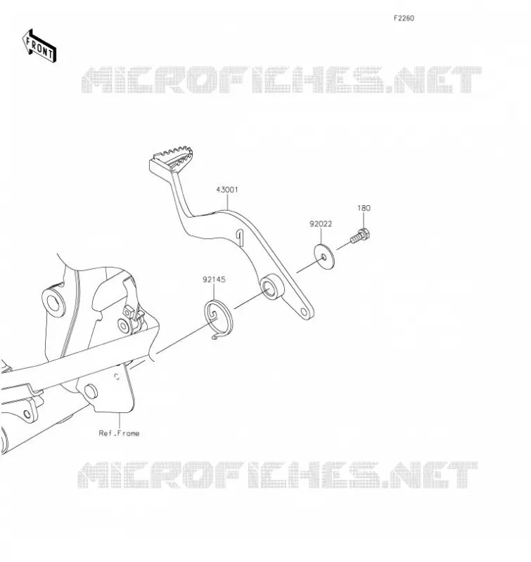 PEDALE DE FREIN Kawasaki MOTOS 650 2023 KLR650  KL650FPFNN