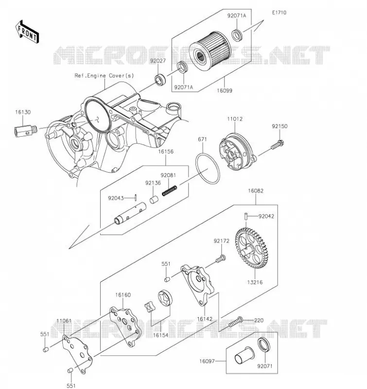POMPE A HUILE Kawasaki MOTOS 650 2023 KLR650  KL650FPFNN